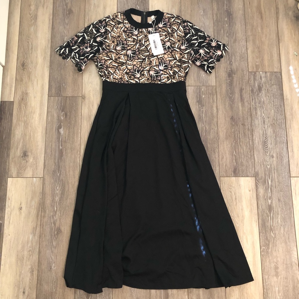 Textured fit and flare dress
